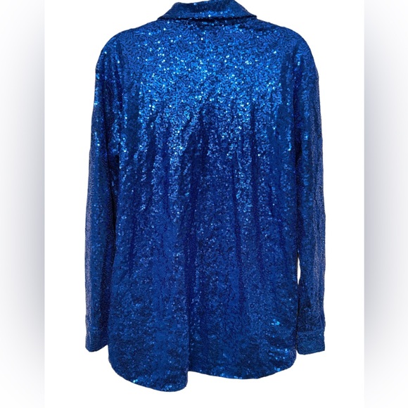 SEQUIN ROYAL BLUE TOP NWOT - Picture 2 of 5